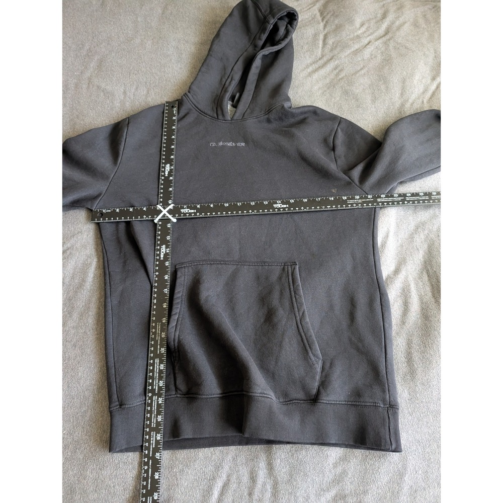 Quiksilver DryFlight Hoodie Mens Small Black Pullover Sweatshirt Logo Pocket